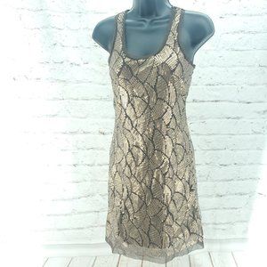 Chelsea & Violet Womens Dark Brown Copper Sequin Sleeveless Tank Dress Size XS